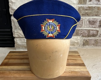 Vintage VFW Garrison Cap: Embroidered Wool Military Hat