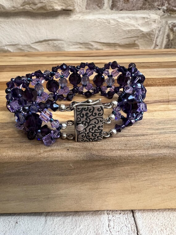 Handmade Rhinestone Cuff Bracelet: Vintage Statem… - image 5