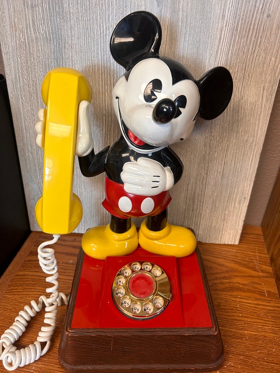 ヴィンテージ 1976 ミッキーマウス ロータリー電話 動作中 - Etsy 日本