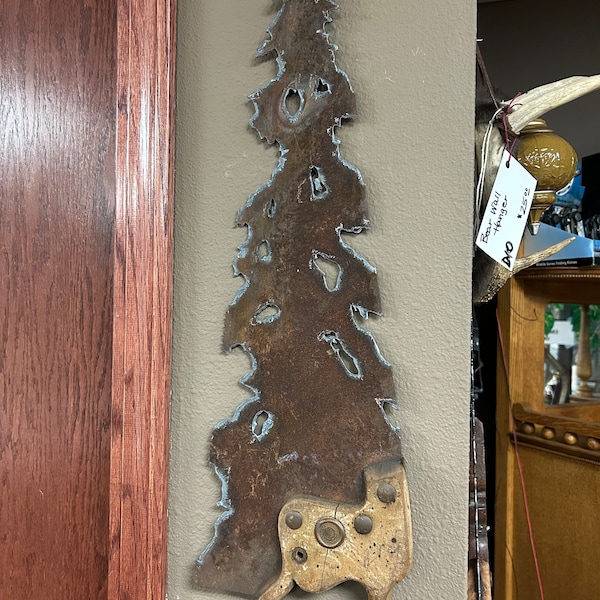 Hand cut tree saws~large ~~ recycled metal wall art~vintage, rustic, unique, up