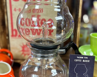 Zeldzame originele Cory Vacuum Brewer uit de jaren 40 met 8 kopjes glazen koffiekan met originele doos