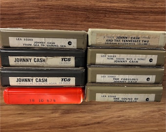 Vintage 8-Track tapes Johnny Cash collection or individual, 8 Track