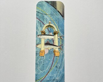 Marcapáginas impreso con collage del Universo de los Peces