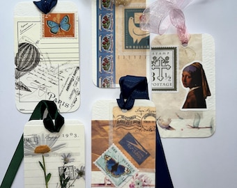 Etiquetas de regalo de lujo con temática postal (paquete de 5)