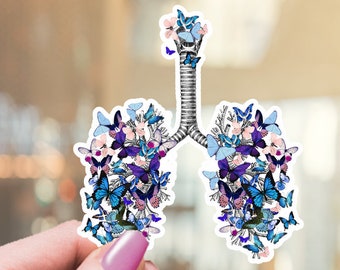 Butterfly Lungs Vinyl Sticker, Respiratory Anatomy, Medical Gift