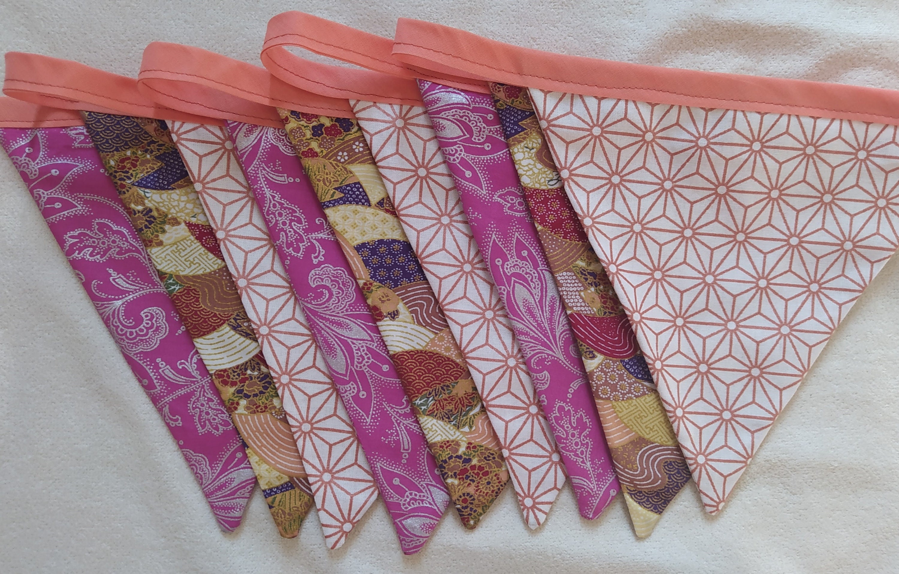 Fanions Enfant et Bébé Coton Japonais Rose