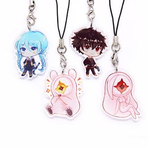 AI: The Somnium Files - Iniciativa nirvanA — Charms acrílicos de doble cara de 1,5"