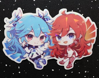 Pump It Up Phoenix — Rainbow Holographic 3" Clear Border Sticker