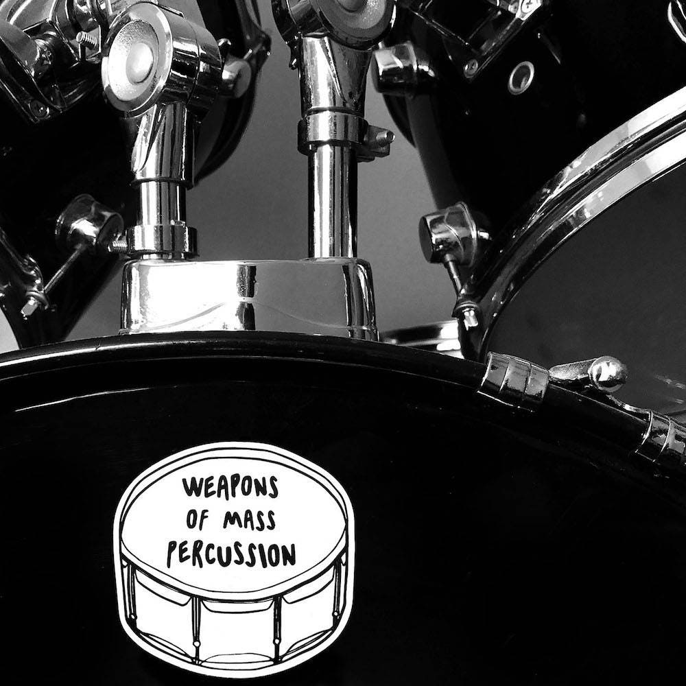 Weapons Of Mass Percussion Vinyl Sticker Laptop Sticker Etsy
