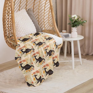 Abraxos Wildflowers Throne of Glass Sherpa blanket
