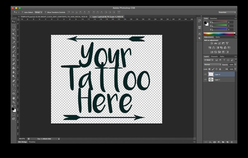 Download Temporary tattoo mockup wrist photoshop template ...