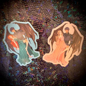 Elriel or Gwynriel Dancing Sticker, Azriel Gwyn or Elain Acotar Fan and Gift