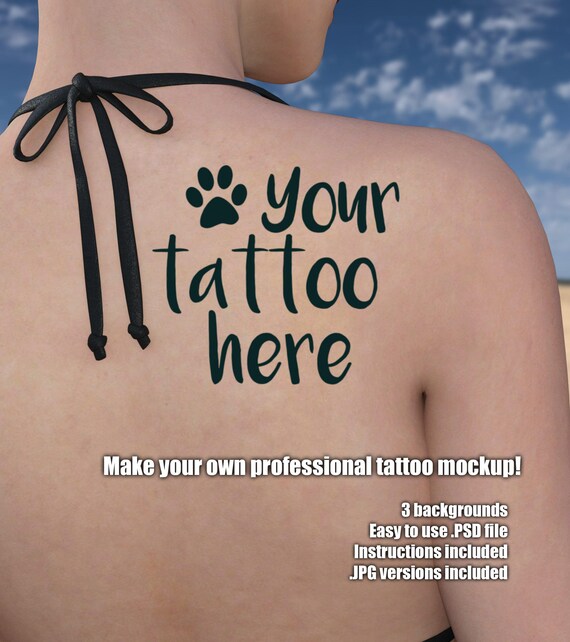Download Temporary Tattoo Mockup Shoulder Photoshop Template Etsy