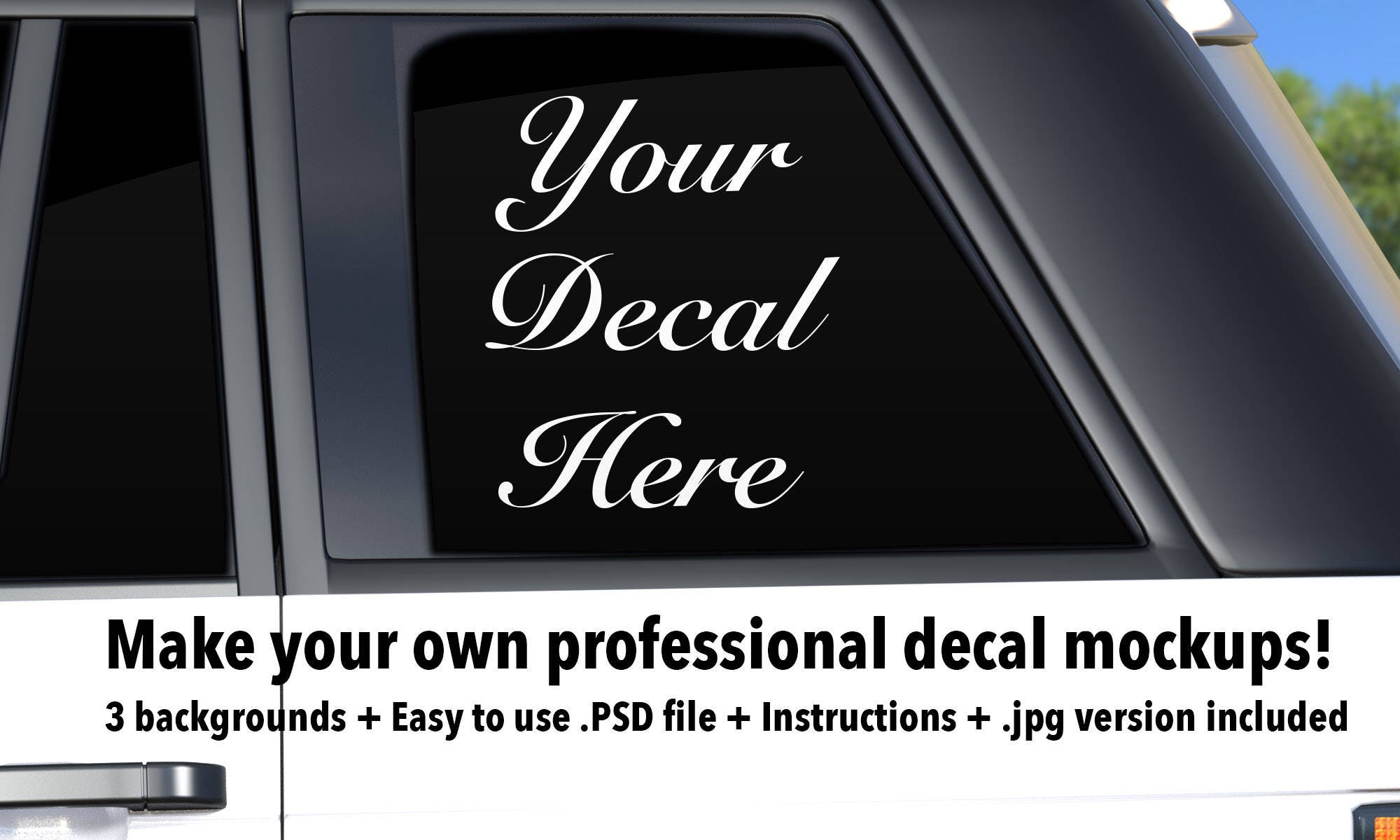 Download Car decal SUV side mockup template. Photoshop .PSD .png ...