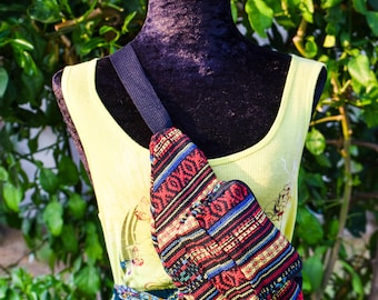 Boho Bauchtasche: Tribal Azteken gewebte Taille Gürteltasche