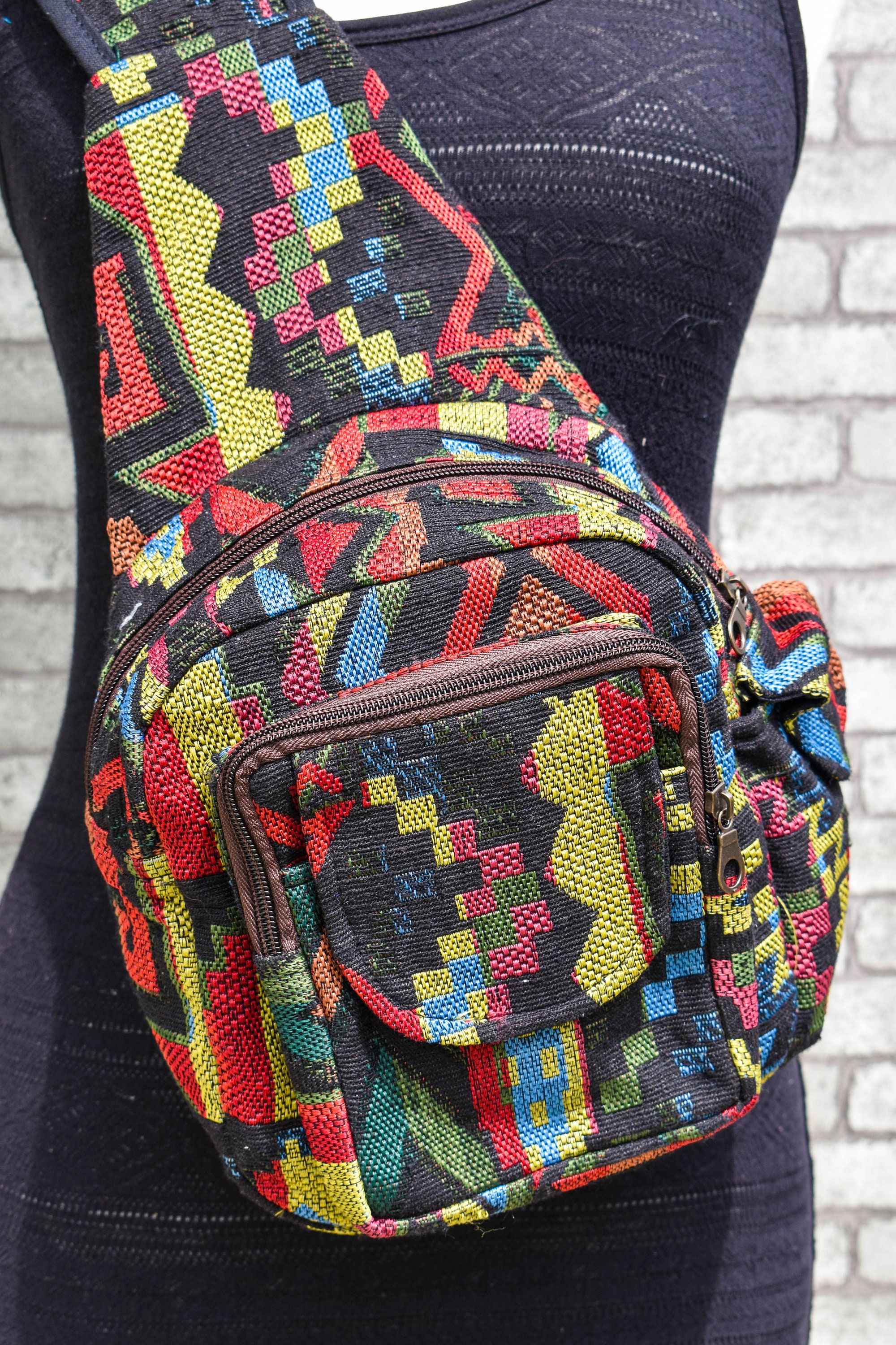 Hippie Sling Backpack Purse Aztec Tribal Holster Bag Boho Etsy
