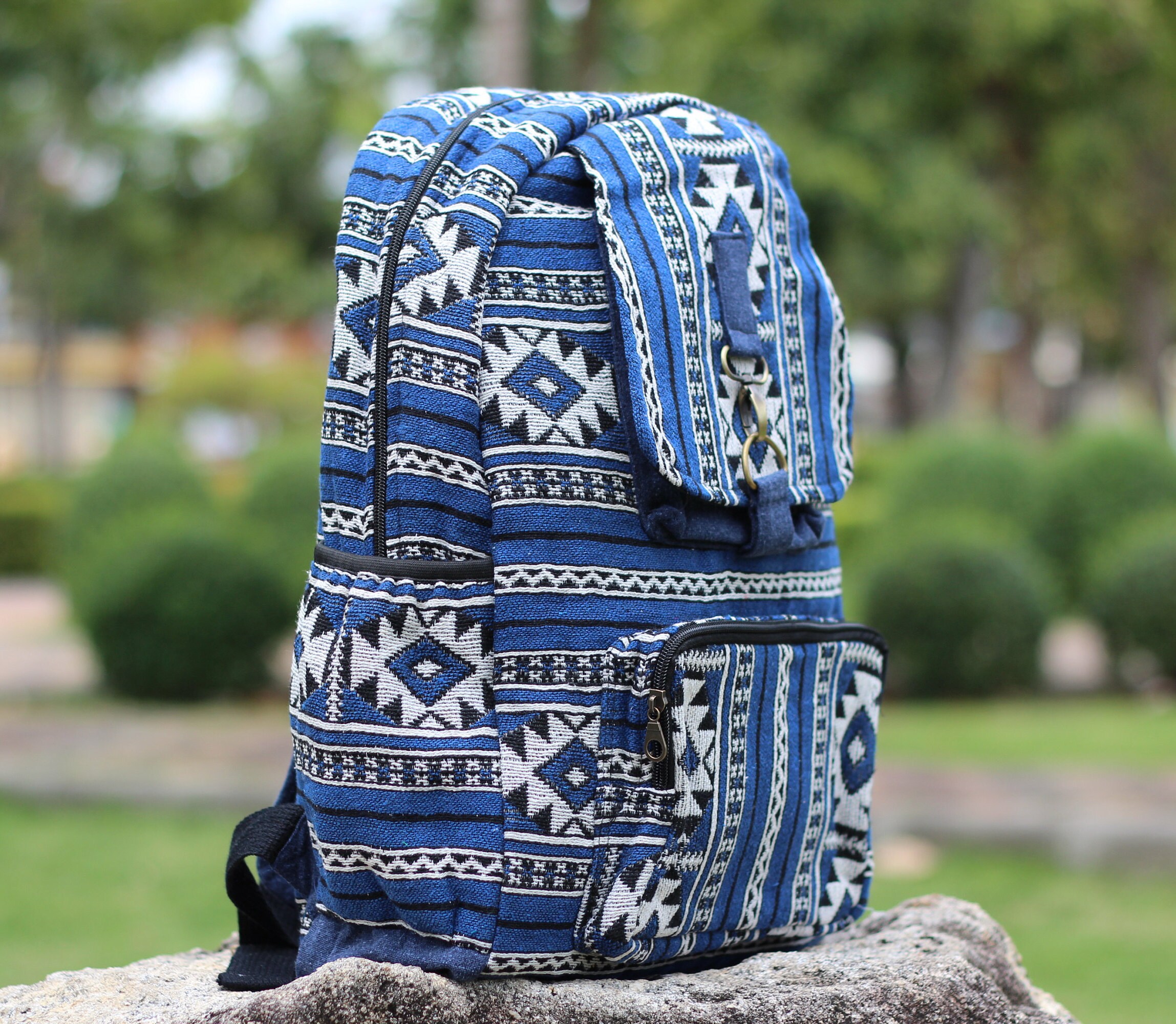 Hippie Backpack School Backpack Ethnic Bag Aztec Backpack Etsy