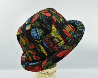 Bucket Boho Hat, Roll Brim Hat, Thai Hill Tribe Hat,  Fabric Hat, Aztec Pattern, Boho Bucket Hat, Hipster Clothes, Hippie Headgear