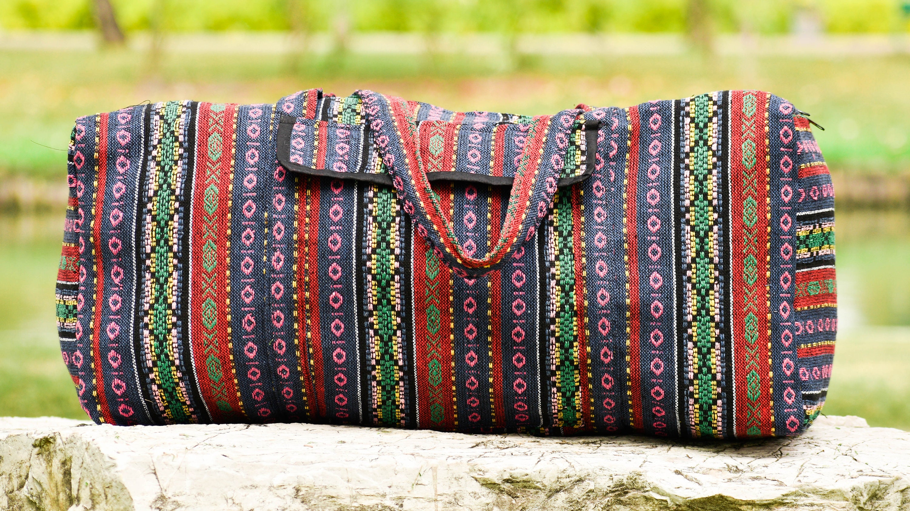 Hippie Duffle Bag Overnight Bag Weekender Bag Tribal Duffle Etsy