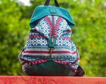 Hippie Rucksack, bunter Rucksack, Reiserucksack, Tribal Rucksack, Geschenk für sie, Yoga Rucksack, Wanderrucksack.