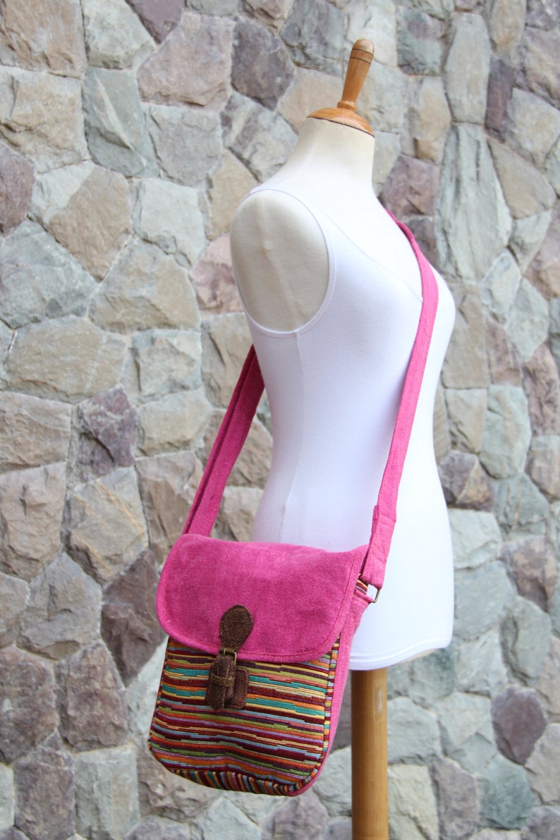 Tribal Crossbody Bag Hippie Messenger Bag Colorful Bag Pink Etsy