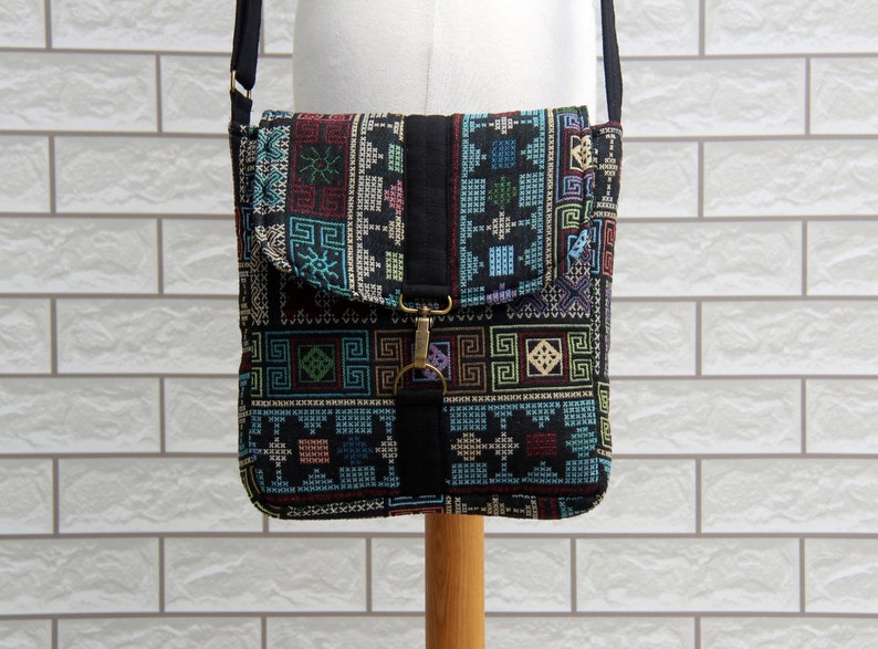 Boho Messenger Bag Hmong Bag Hippie Crossbody Bag Cross Etsy