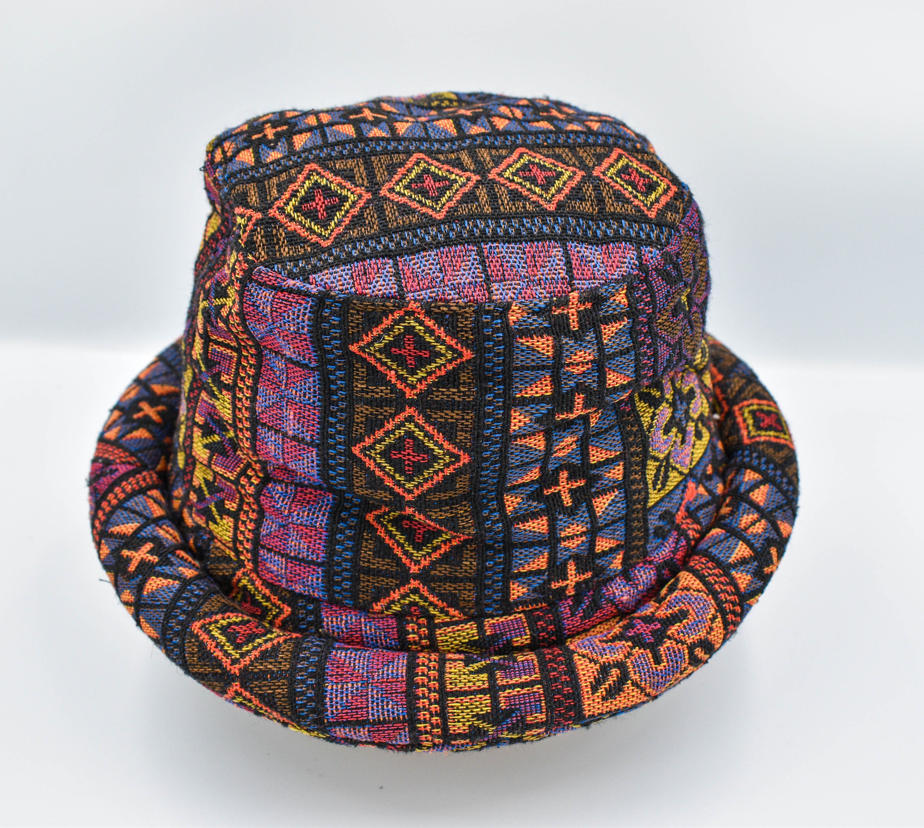 Bucket hat Hipster Hat Tribal Hat Colorful Festival Hat Etsy