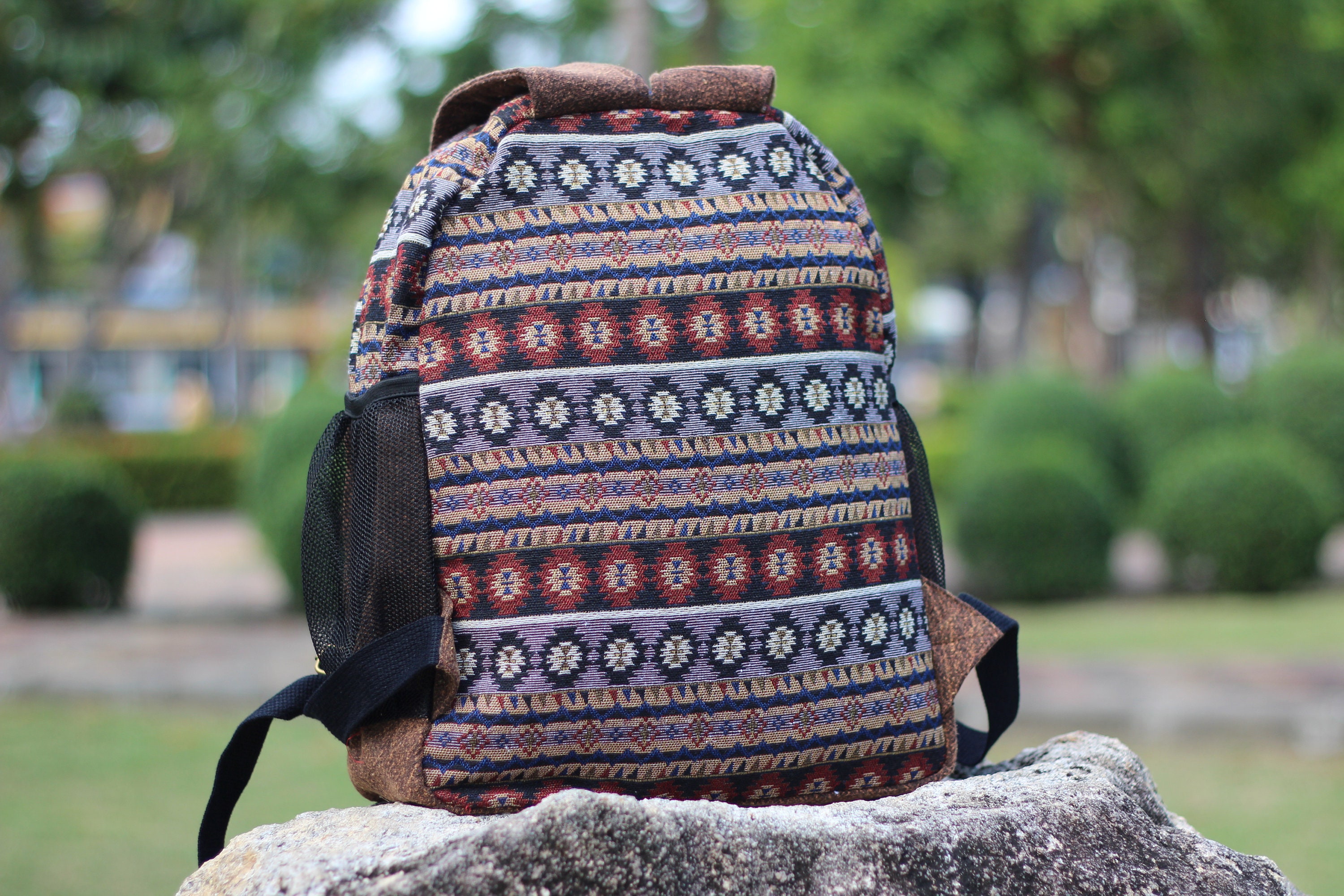 Ethnic Woven Backpack Aztec Style Festival Backpack Medium Etsy