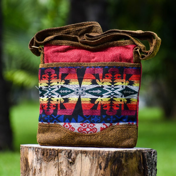 Tribal Satchel Bag, Hobo Bag, Messenger Bag Women, Hippie Crossbody Purse, Southwest Bag, Bohemian Shoulder Bag, Vegan Purse Bag, Gift