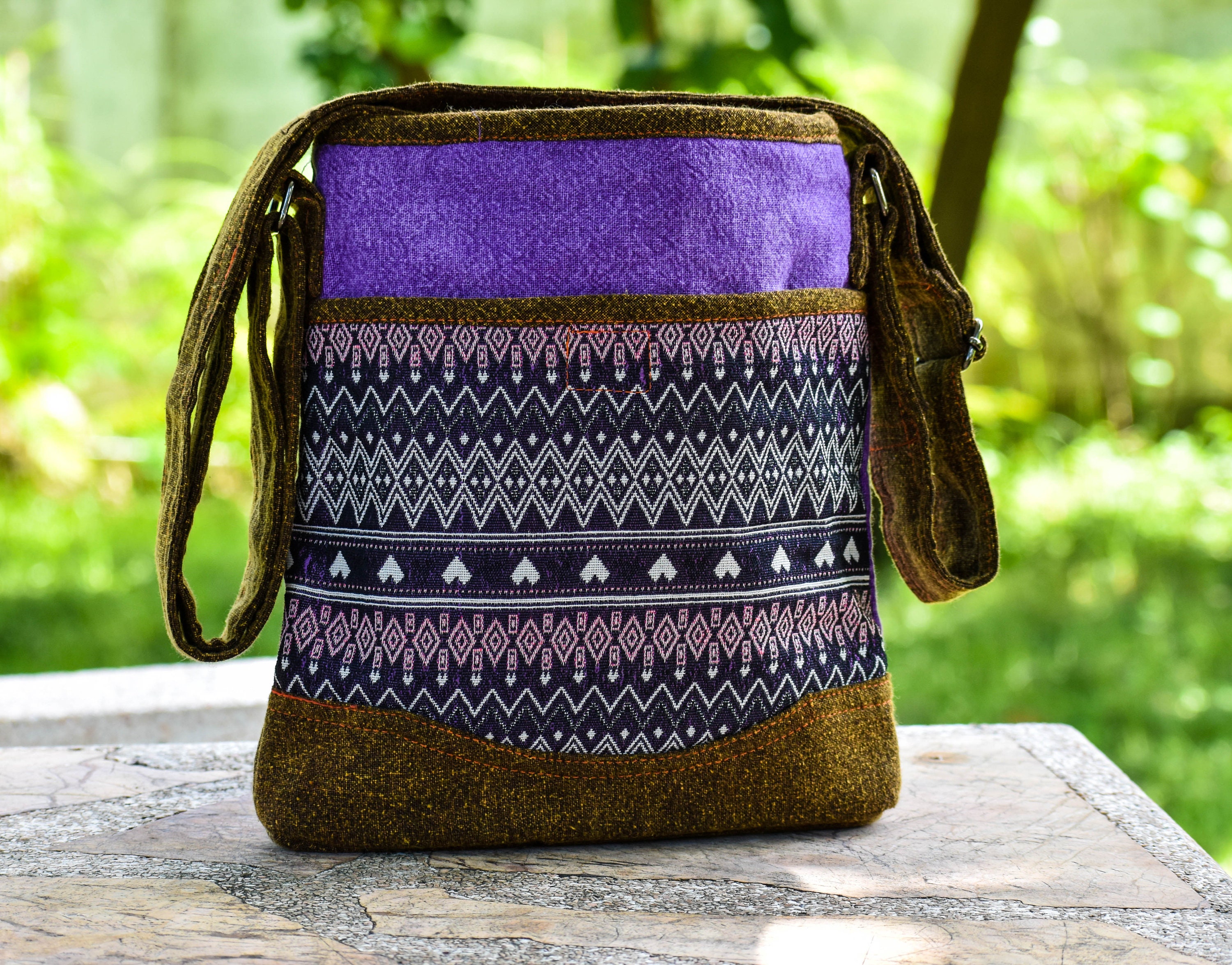 Messenger Crossbody Purse Boho Style Mauve hue Crossbody Etsy