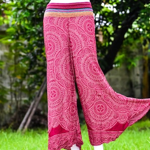 Handmade Rayon Harem Pants: Thai Hill Tribe Boho Trousers