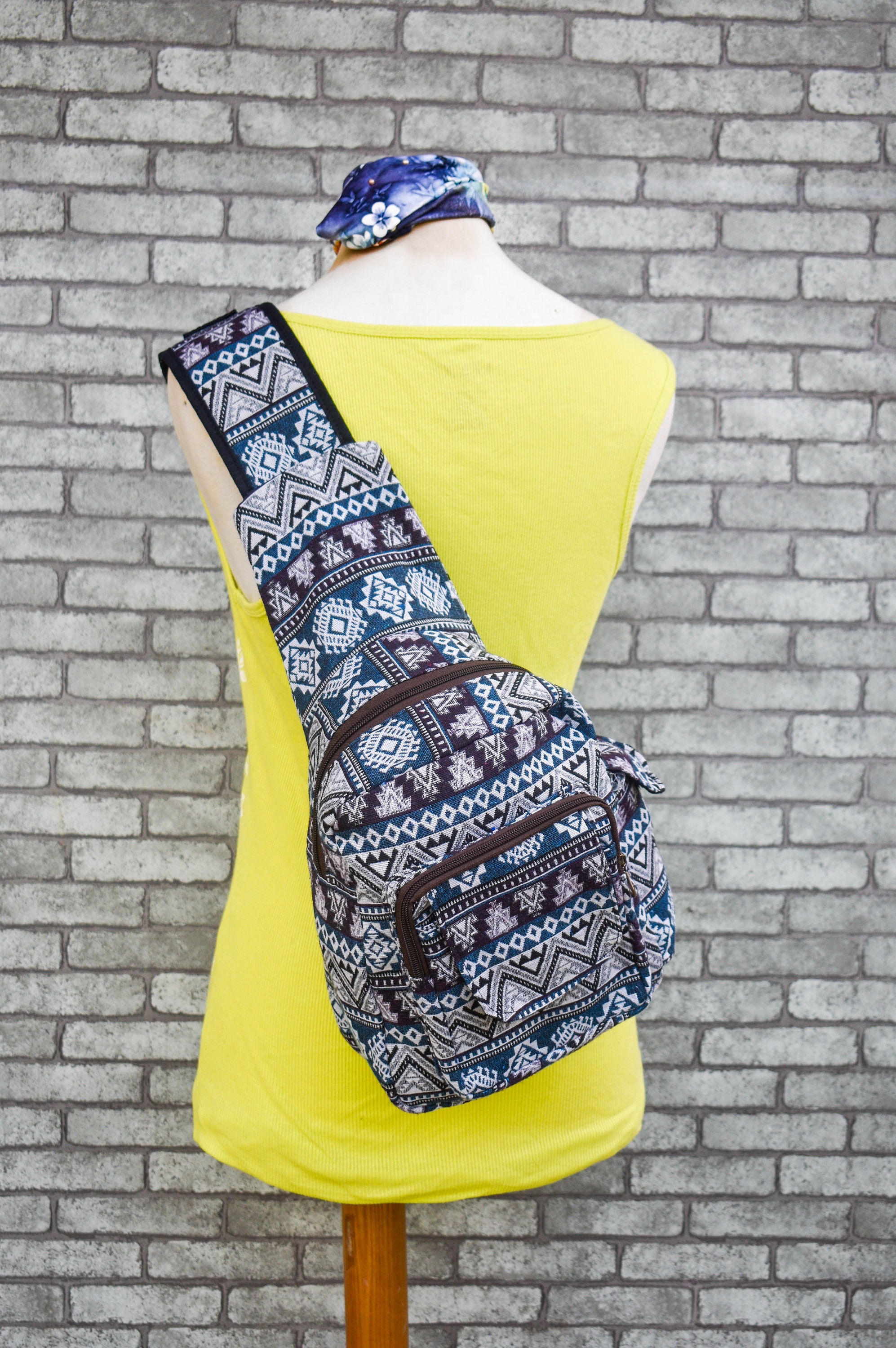 Aztec Sling Backpack Small Backpack Hippie Rucksack School Etsy