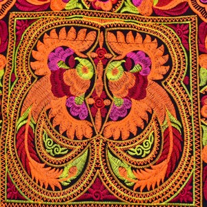 Embroidered Floral Tote Bag, Hmong Woven Shoulder Bag image 8