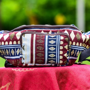 Pochete, Pochete Tribal, Cinto Hippie para Dinheiro, Porta-Carteira de Cintura, Presente Tailandês, Cinto de Viagem, Presente Hippie, Bolsa Colorida