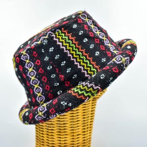 Hippie Bucket Hat, Roll Brim Hat, Jungle Hat, Summer Hat,  Thai Hill Tribe Fabric, Tribal Hat, Boho Bucket Hat, Festival Hat, Unisex