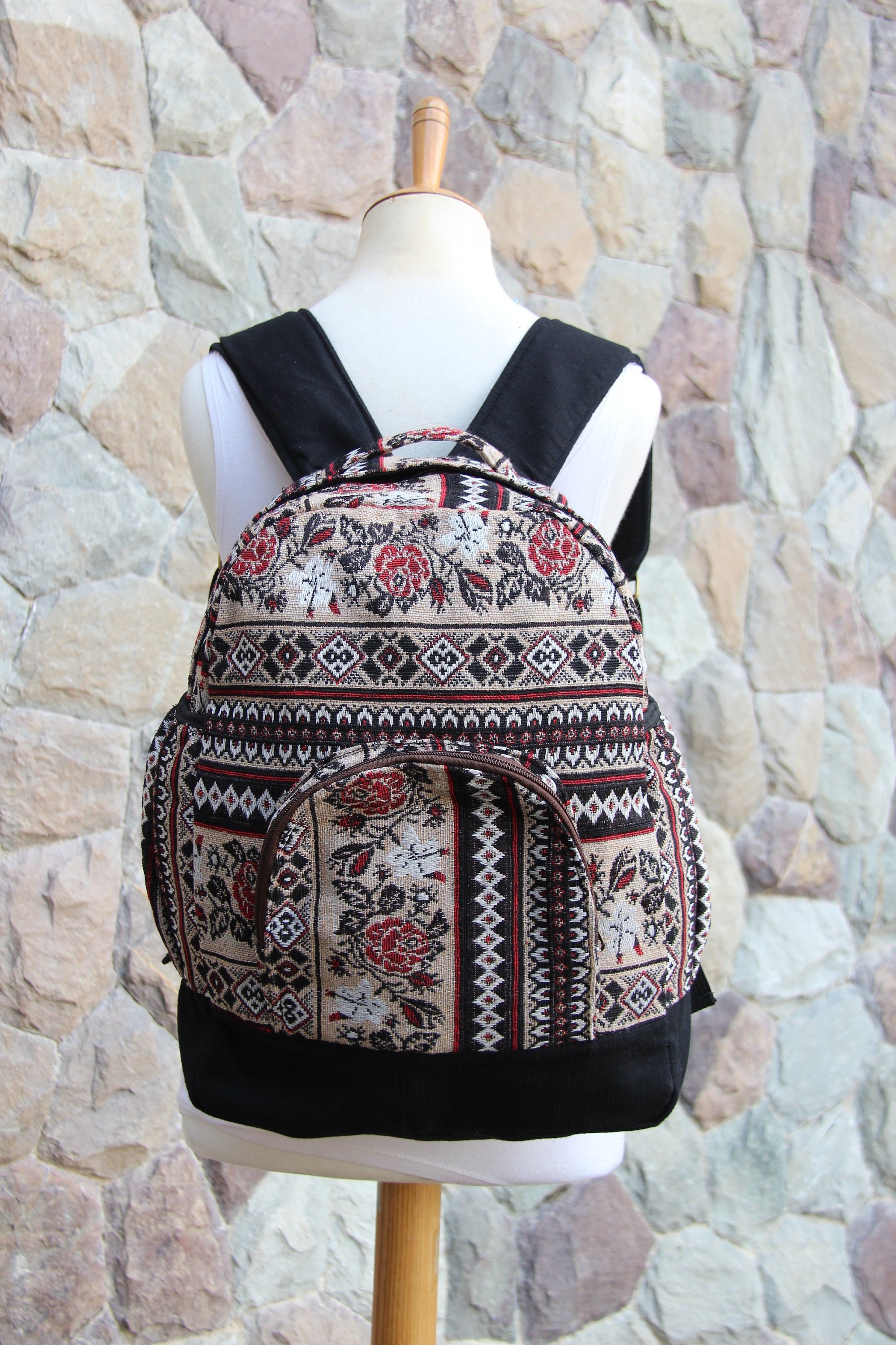 Boho Style Womens backpack Purse Hippie Backpack Vegan Etsy