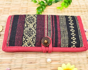 Thai Cotton Wallet, Hippie Wallet , Soft Wallet, Phone wallet, Colorful Purse, Boho Wallet, Cotton Wallet, Ethnic Vegan Wallet, Fair Trade