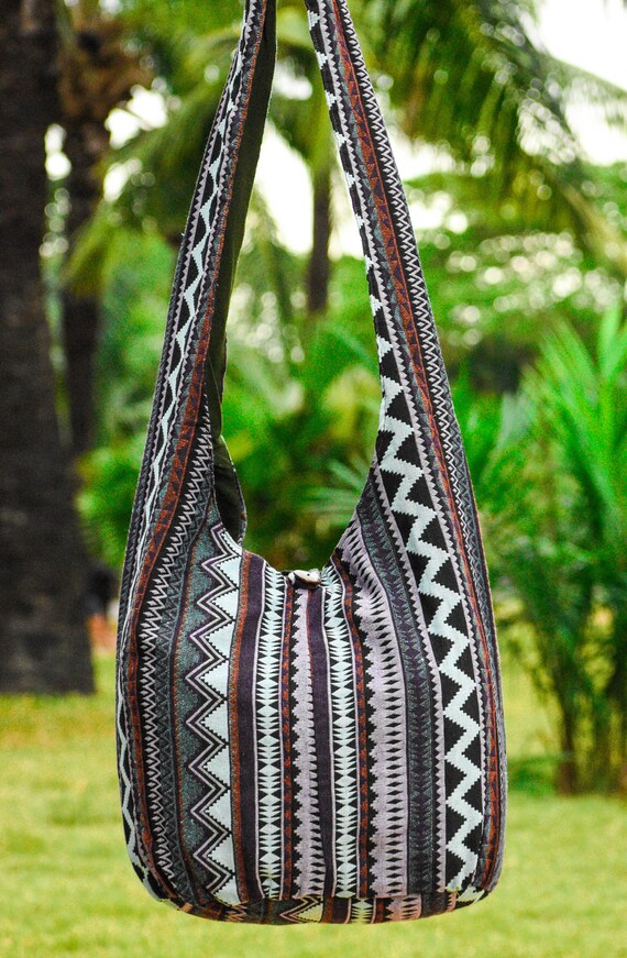 Crossbody Hippie Bag Geometric Lined Sling Bag Boho Etsy