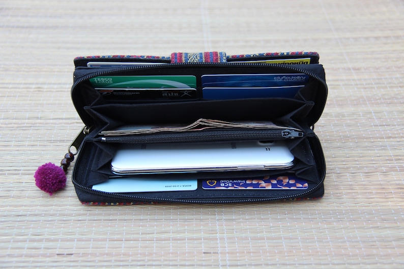 Card Wallet Striped Hippie Wallet Boho Wallet Womens Bifold Etsy