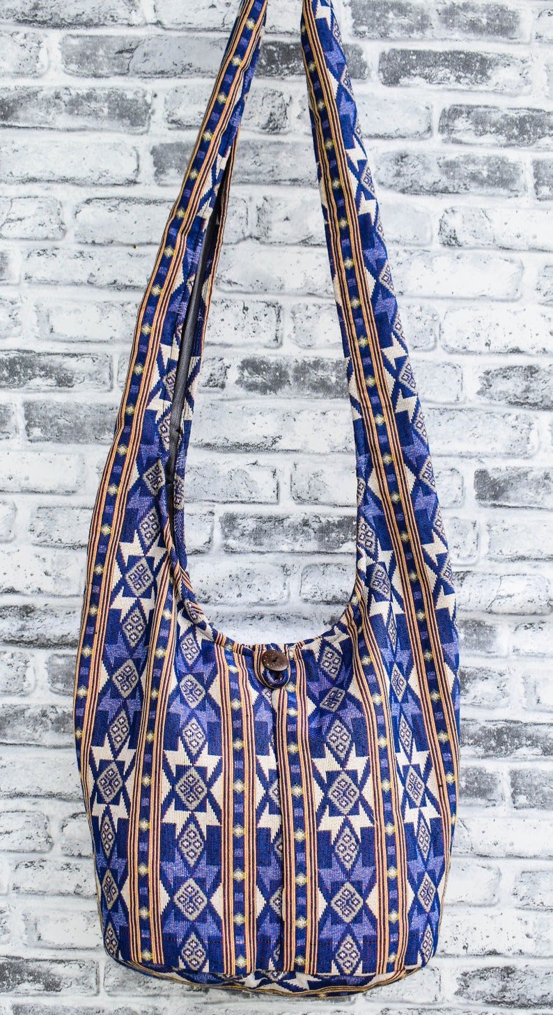 Hippie Sling Bag Geometric Bag Boho Sling Bag Slouchy Bag Etsy