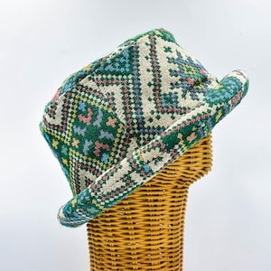 Hipsterhoed, rolrand, tribale hoed, kleurrijke festivalhoed, bohobohohoed, hippiehoed, funky cadeau, Burning Man.