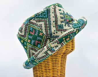 Sombrero hipster, ala enrollada, sombrero tribal, sombrero colorido para festival, sombrero bohemio, sombrero hippie, regalo divertido, Burning Man.