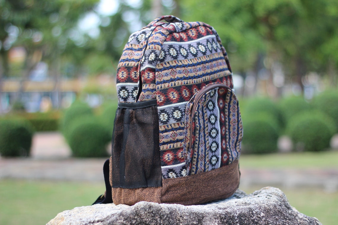 Ethnic Woven Backpack Aztec Style Festival Backpack Medium Etsy