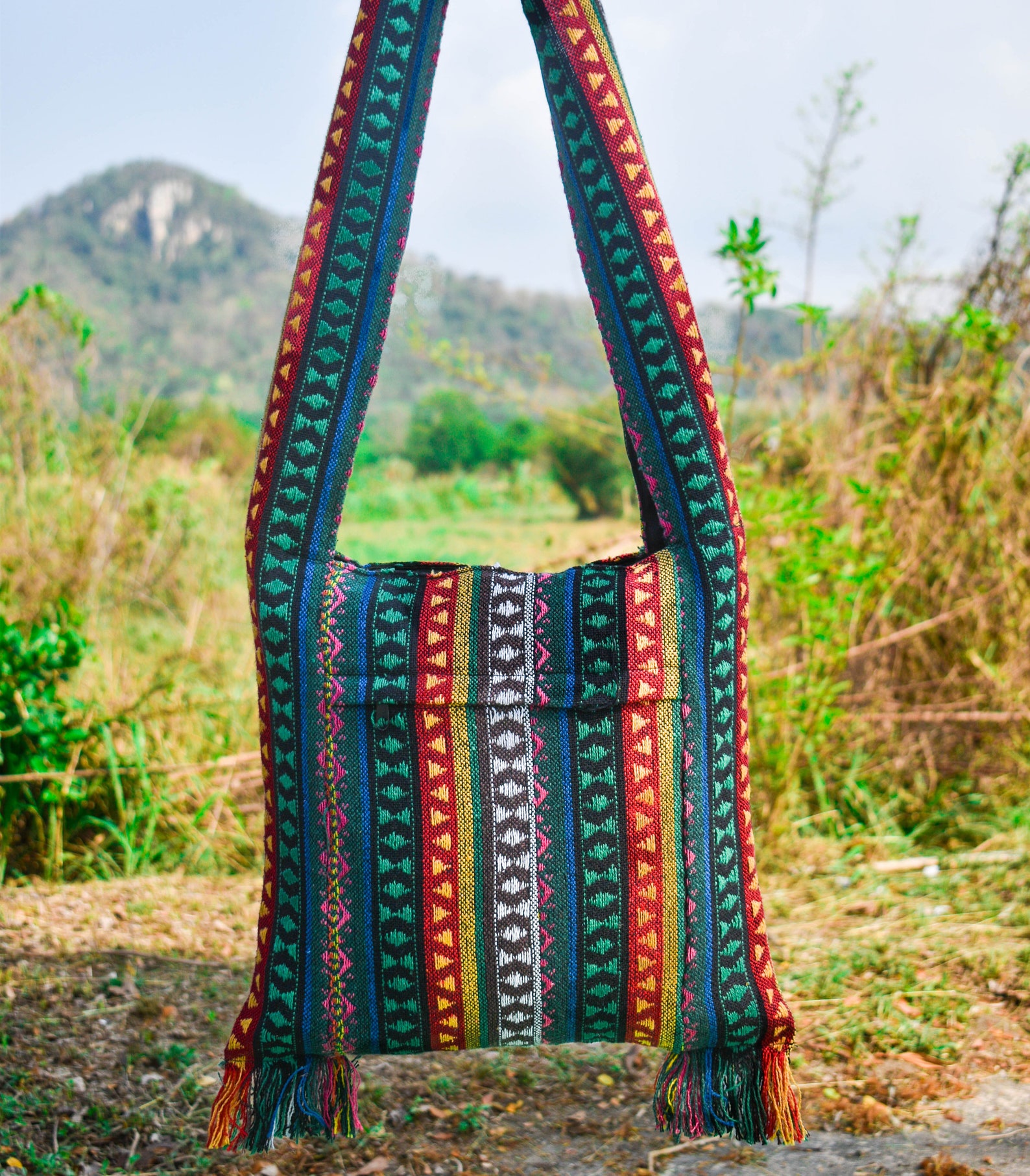 Boho Sling Bag Woven Sling Bag Crossbody Bag Hippie Bag | Etsy