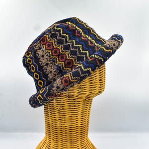 Roll Brim, Bucket hat, Funky hat, Tribal Hat, Purple Colorful Festival Hat, Boho hat,  Bohemian hat, Hippie Hat, Funky Gift, Burning Man.