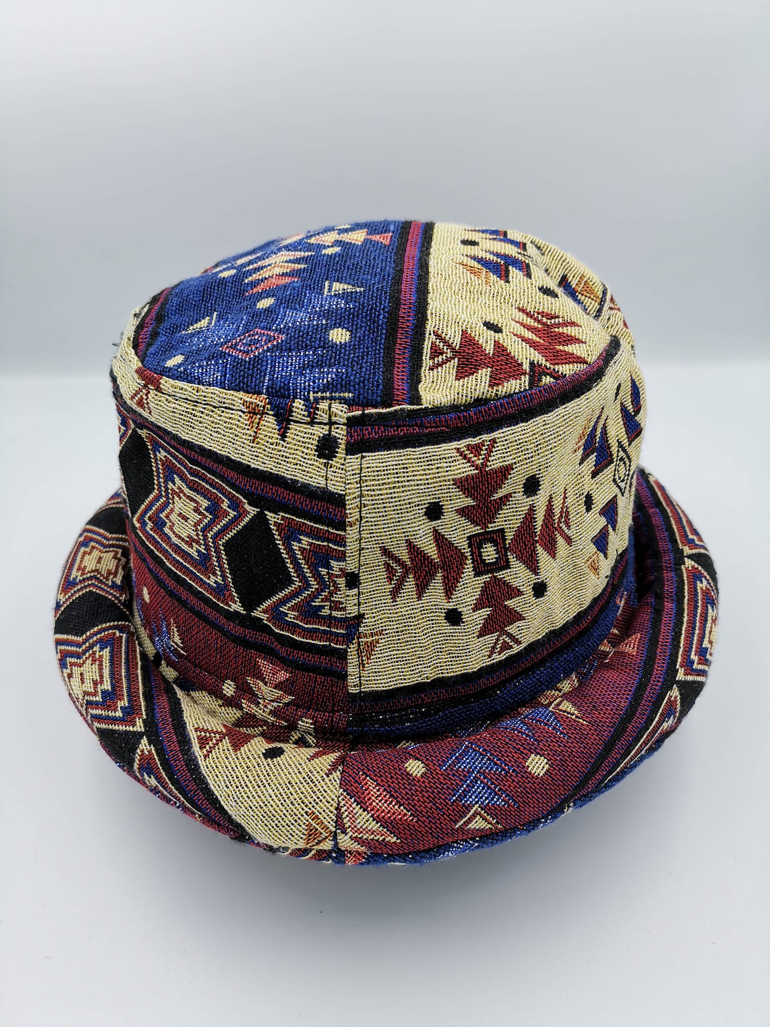 Roll Brim Bucket hat Funky hat Tribal Hat Purple Colorful Etsy