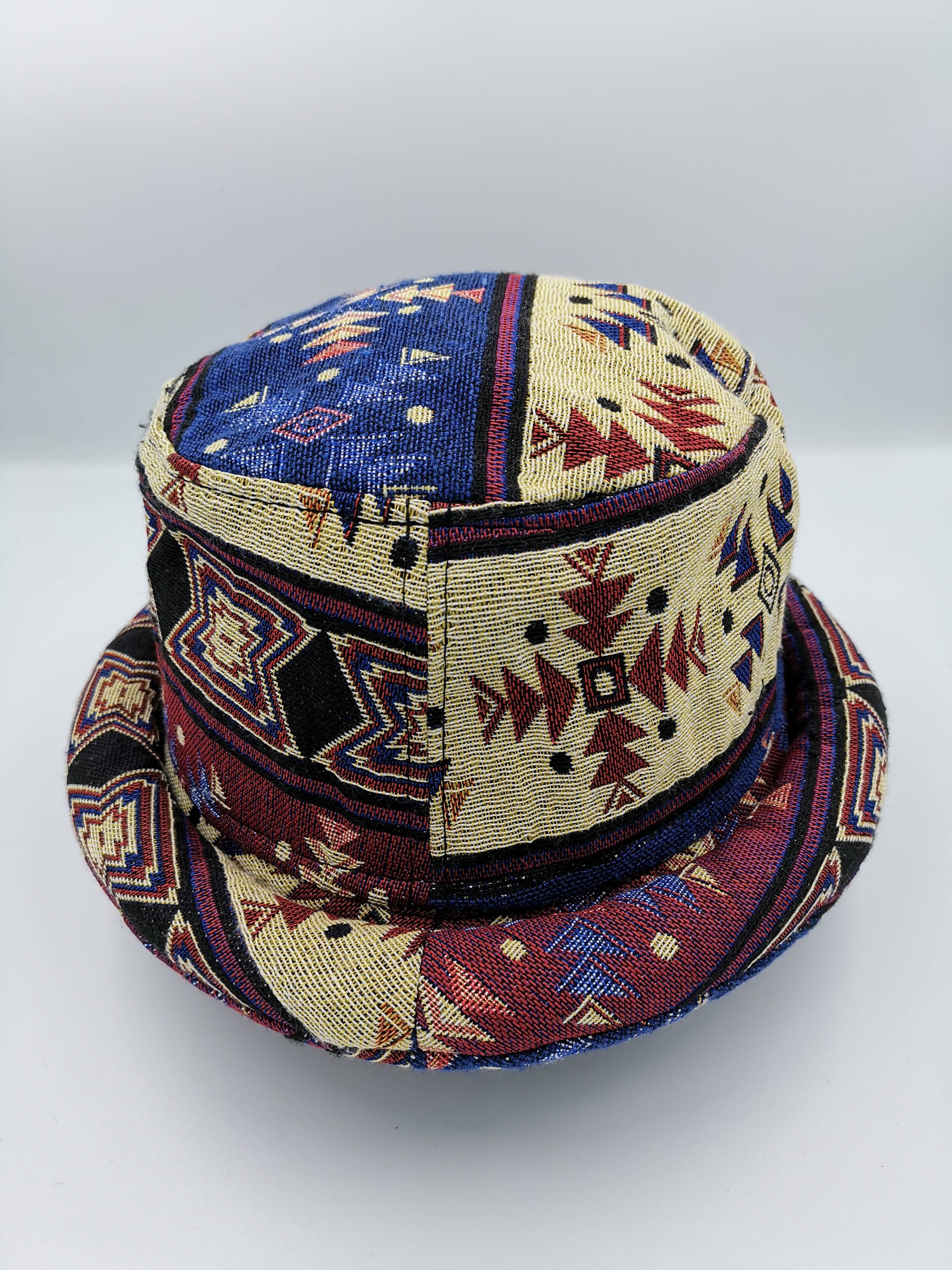 Roll Brim Bucket hat Funky hat Tribal Hat Purple Colorful Etsy
