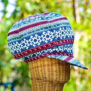 Rasta Dreadlocks Hat: Ocean Blue Jamaican Style Boho Cap