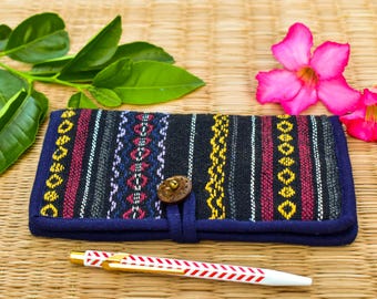 Cotton Wallet, Hippie Wallet , Soft Wallet, Phone wallet, Colorful Purse, Boho Wallet, Cotton Wallet, Ethnic Vegan Wallet, Fair Trade, Thai