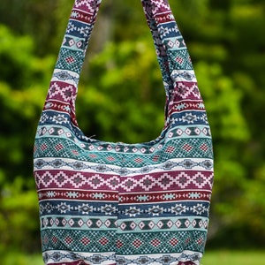 Sling bag,  Boho Bag, Colorful Geometric Tribal Style, Shoulder Bag Purse, Ethnic Beach Bag, Unisex Crossbody Purse, Woven Sling Bag